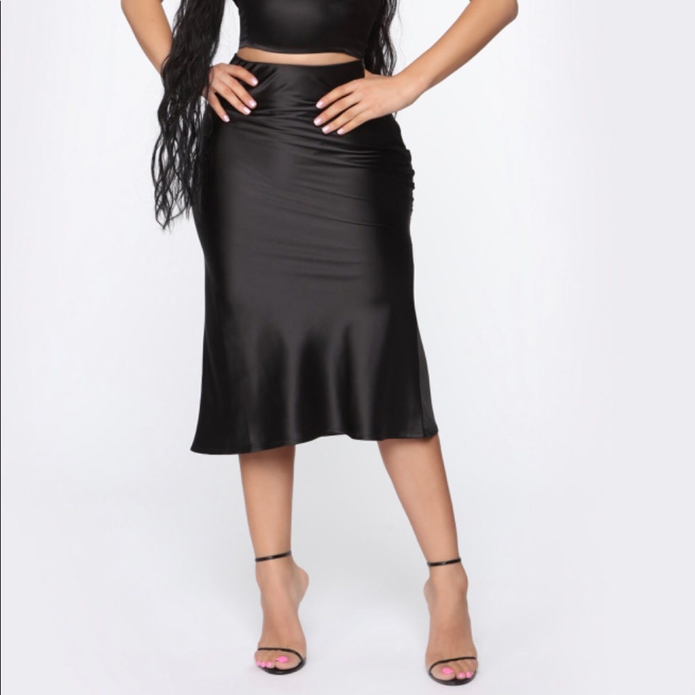 Black Satin Skirt